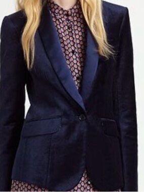 Elizabeth and james Navy Women's Tailored Velvet Blazer size 8 NWOT